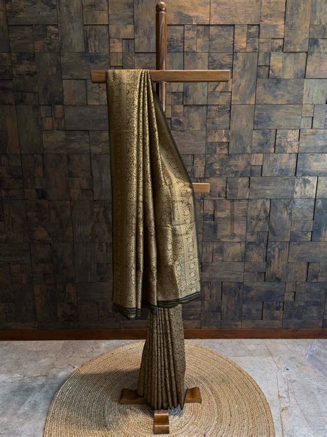 Black Golden Zari Pure Mysore Silk Saree – House of Vardha