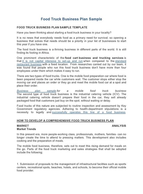 29 Food Truck Business Plan Examples and Templates