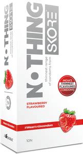 SKORE NOTHING – Thinnest STRAWBERRY FLAVOURED condoms – 1 packet (10 ...
