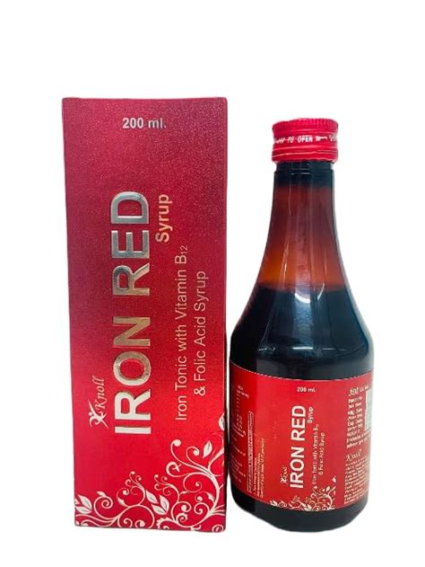 Knoll Iron Red Syrup - Iron Tonic with Vitamin B12, Folic Acid, and ...
