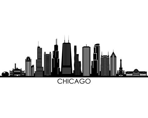 Chicago Skyline Printable Outline