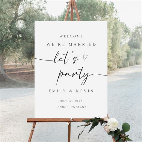 We're Married Let's Party Sign, Wedding Reception Sign, Elopement ...