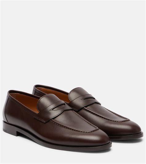 Sergio leather penny loafers in brown - Loro Piana | Mytheresa