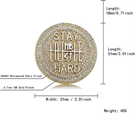 Buy KRYSTALZ Men Cuban Link Necklace Hustle Hard Pendant Iced Out 13MM ...