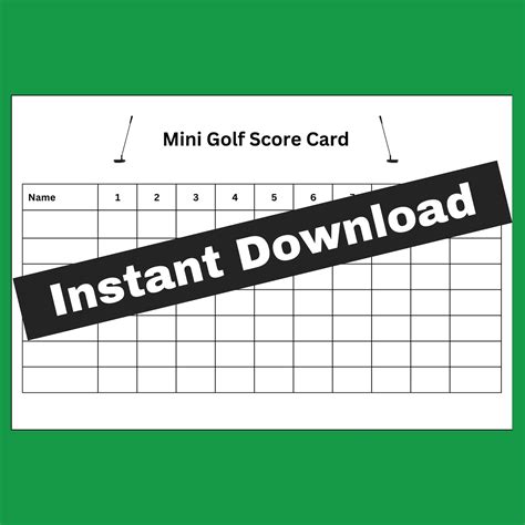 Mini Golf Scorecard Printable