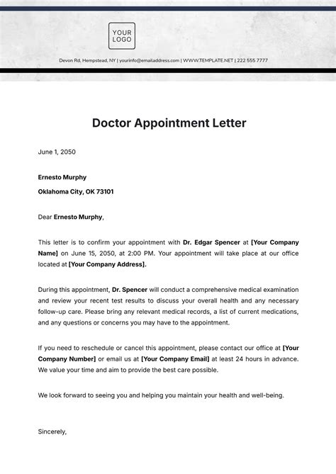 Free Printable NHS Appointment Letter Template to Edit Online