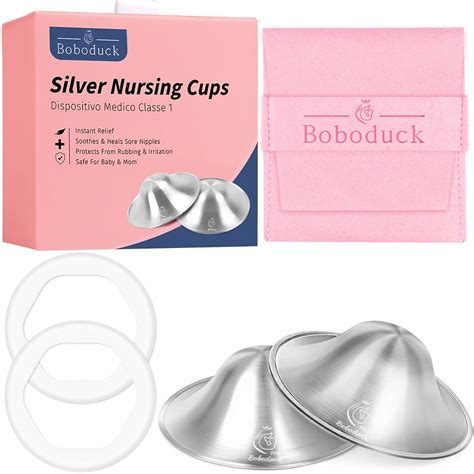 Amazon.com : Boboduck The Original Silver Nursing Cups - 999 Silver ...