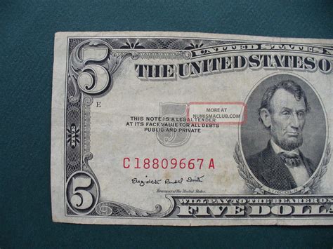 1953 B - 5 Dollar Red Seal. United States Note