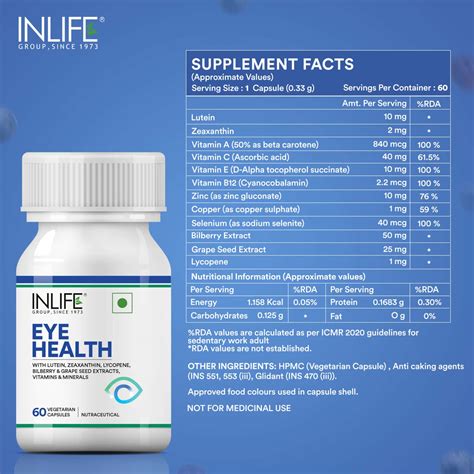 Buy INLIFE EYE HEALTHSUPPLEMENTS TO IMPROVE VISION, PROTECT EYES FROM ...