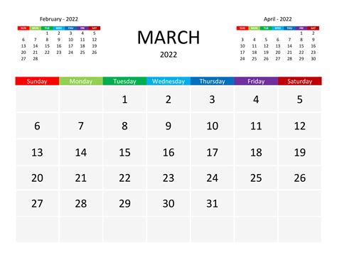 Calendar for March 2022 – free-calendar.su