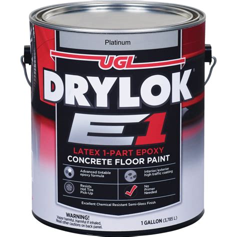 DRYLOK E1 One-Part Epoxy Concrete Floor Paint Platinum, 1 Gal. 832393 ...