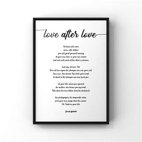 Love After Love Poem by Derek Walcott Poster Print Unframed - Etsy ...