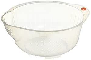 Inomata Japanese Rice Washing Bowl with Strainer, 2.5-Quart Capacity ...