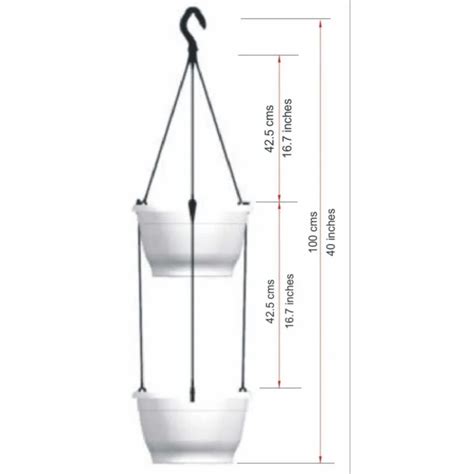 Tuka 25 Two Tier Hanging Plastic Pot (Withou Self-Watering Kit) – Hug A ...