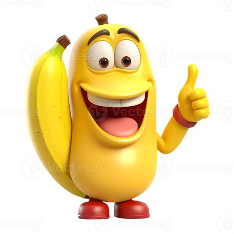AI generated Funny Banana Cartoon on Transparent background - Ai ...