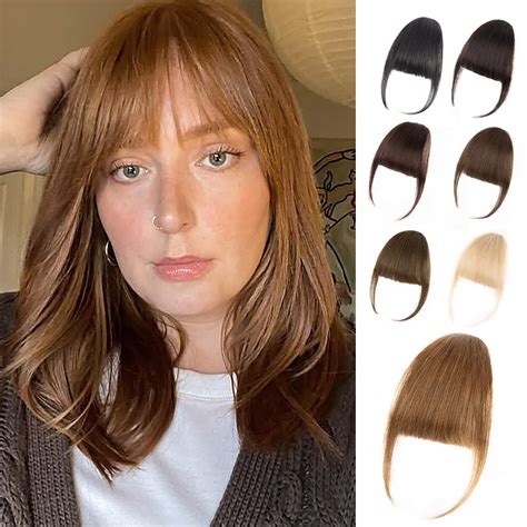 EINAEY Clip in Bangs, 100% Real Human Hair Fake Bangs Clip on Bangs ...