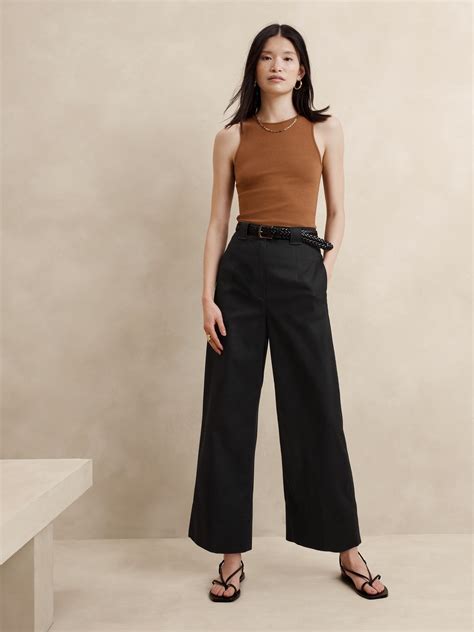 Oceanside Wide-Leg Cropped Pant | Banana Republic