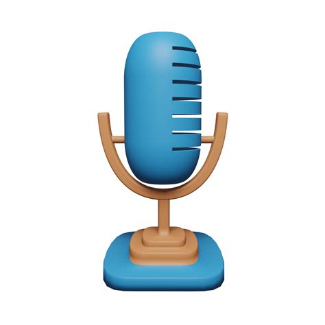 Microphone 3D Icon blue, suitable to be used as an addition to your design 13218237 PNG