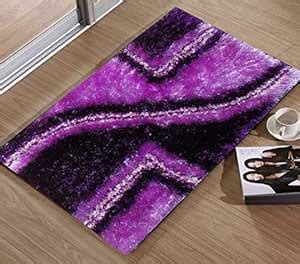 Buy SRHandloom Anti Skid Shaggy Cotton Door And Bath Mat (Purple, 16 x ...