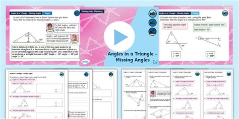 👉 Y6 DiM: Step 6 Angles in a Triangle – Missing Angles Pack