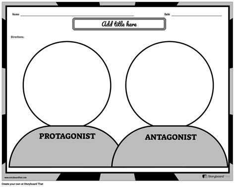 Storyboard That: Protagonist & Antagonist Worksheets