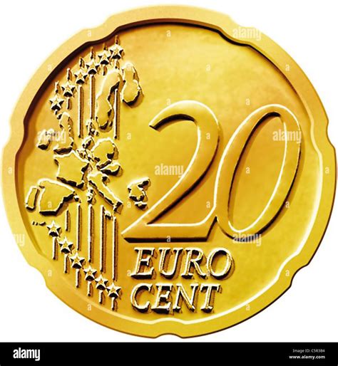 Illustration of a twenty (20) cent euro coin isolated on a white ...