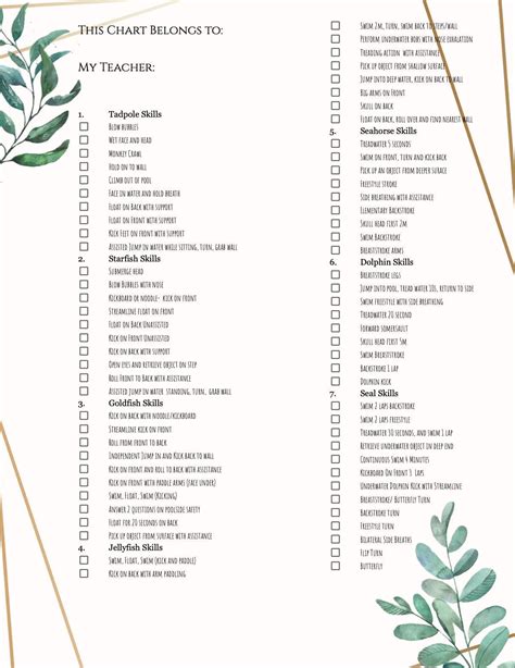 Swim Lesson Report Cards 的图像结果