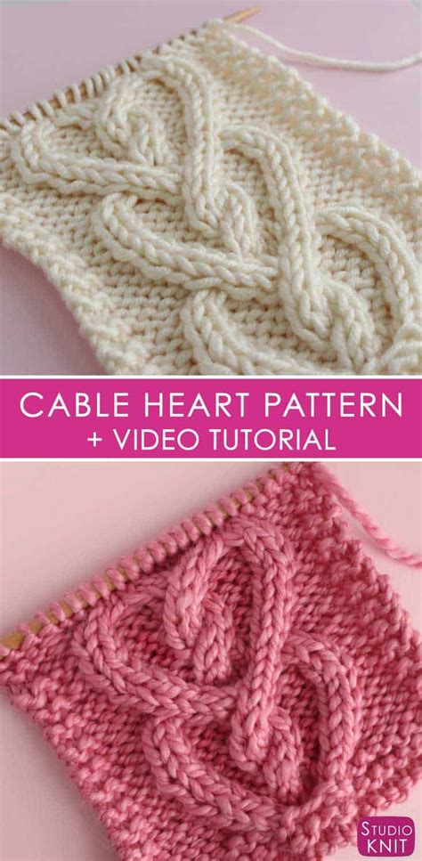 Image result for Cable Knit Heart Pattern