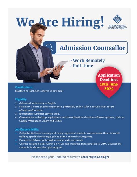 We’re Hiring: Remote Admission Counsellor! Join a mission-driven team ...