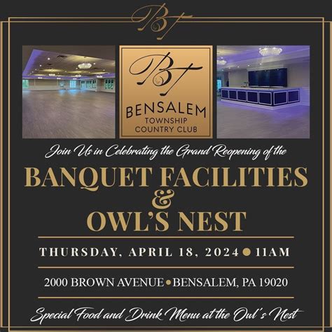 Grand Reopening of the BTCC Banquet Facilities & Owls Nest, Bensalem ...