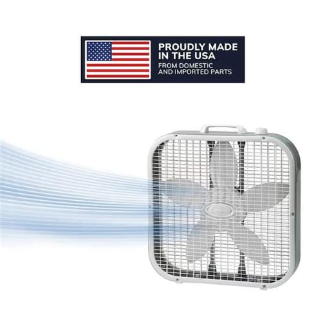 Lasko 20 in. White Box Fan with Energy Saving Technology India | Ubuy
