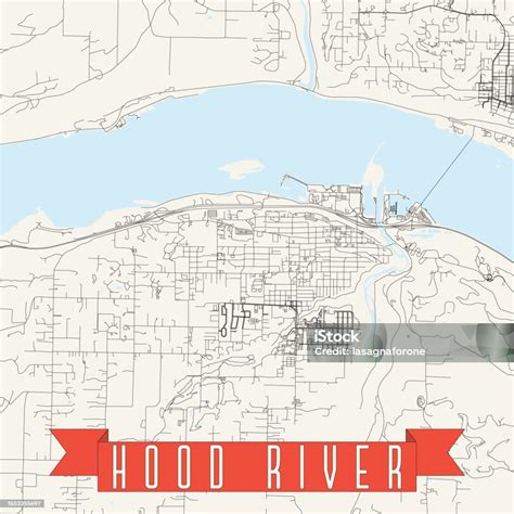 Hood River Oregon Usa Vector Map Stock Illustration - Download Image ...