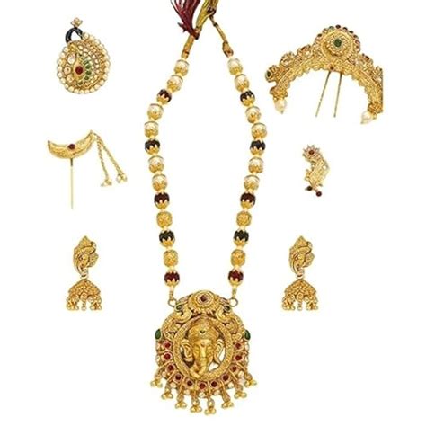 Buy LUXEDIYU South Indian Temple Jewelry Set for Women | Lord Ganesha ...