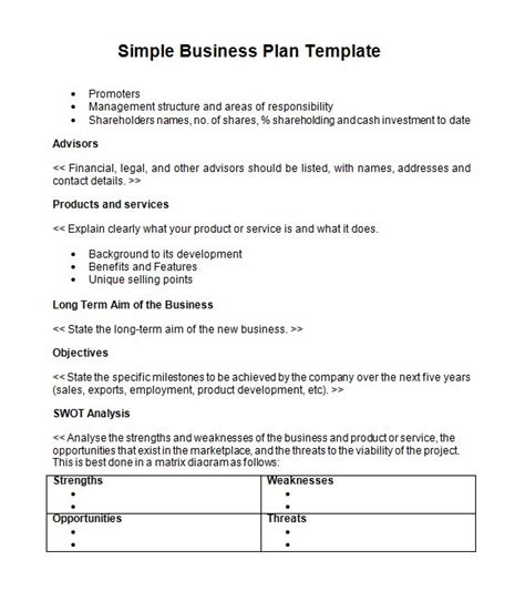 Free Business Plan Outline Template 的图像结果