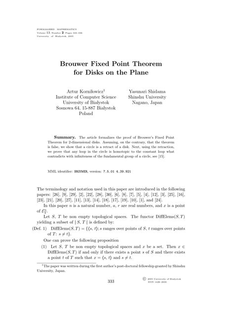 Image result for Brouwer Fixed Point Theorem Examples