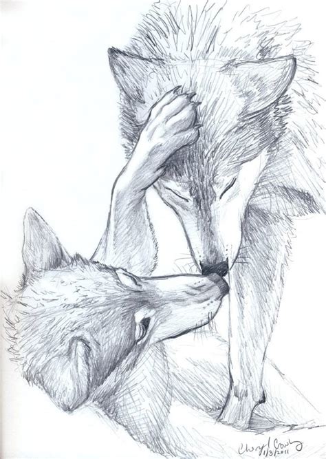 Beautiful Wolves Drawing 的图像结果