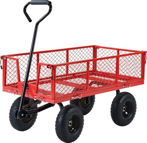 Amazon.com : Heavy Duty Garden Cart, 890 lbs Wagon Cart Pullable ...