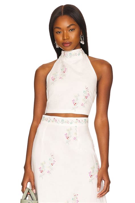 Something Navy Embroidered Halter Top in Multi Pastel | REVOLVE