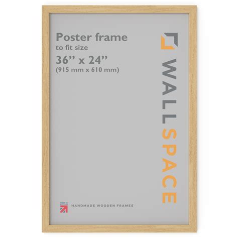 Solid Oak Wooden Poster Frame - 36 x 24