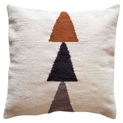 Modern Black and Cream Handwoven Wool Decorative Throw Pillow Cover For ...