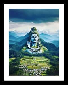 Lord Shiva, Bholenath photo frame 8X12 Inch, Black Frame, Laminated ...