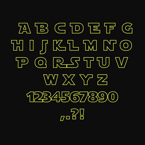 STAR WARS FONT svg Star Wars Alphabet svg Star Wars letters | Etsy