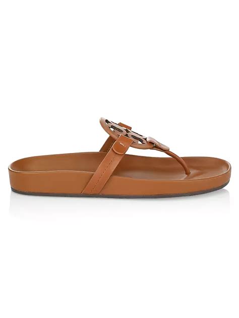 Shop Tory Burch Miller Cloud Leather Thong Sandals | Saks Fifth Avenue