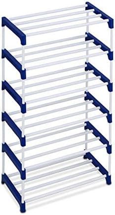 Ebee 12 Pairs plastic Shoe Rack (Blue, 6 Shelves) : Amazon.in: Home ...