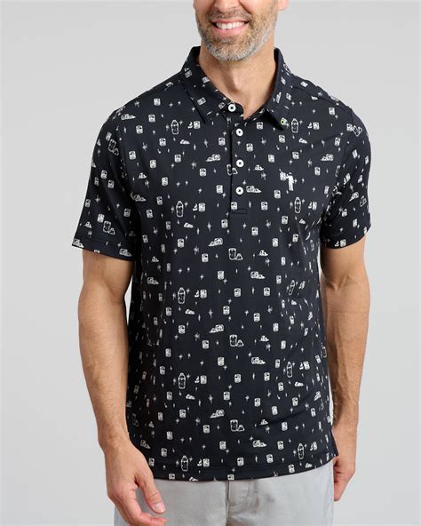 Off the Rocks Men's Polo | Black | William Murray Golf