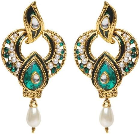 Shining Diva Metal Dangle & Drop Earrings for Women (Green) : Amazon.in ...