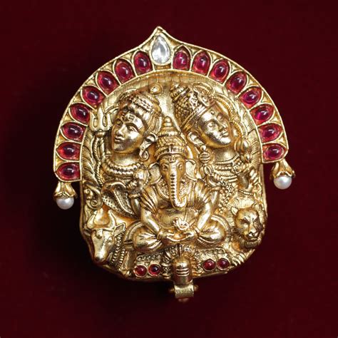 Premium Antique Divine Ganesha Shiva Parvathi Haldi/Kumkum Box - Sindo ...