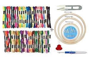 Homeistic Applience Embroidery Kit With Wooden Hoop Ring 6,7,8 Inches ...