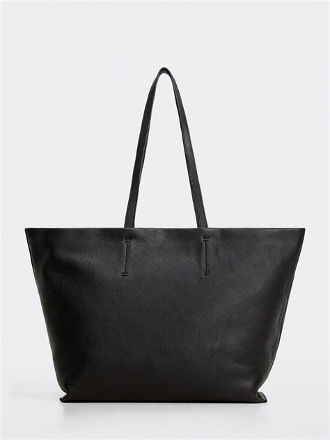 MANGO Women Black Solid Leather Structured Shoulder Bag - Price History