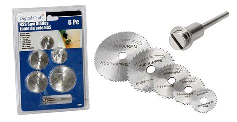 Digital Craft 6Pc Hss Circular Saw Blade Set for Metal and Dremel ...
